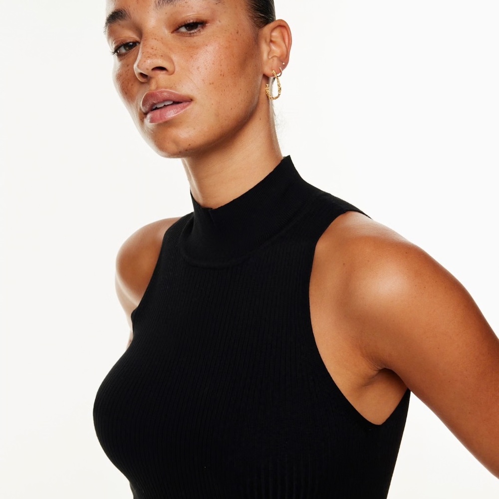 NWOT Aritzia Wilfred Rumor Sleeveless Mock Top XS, black